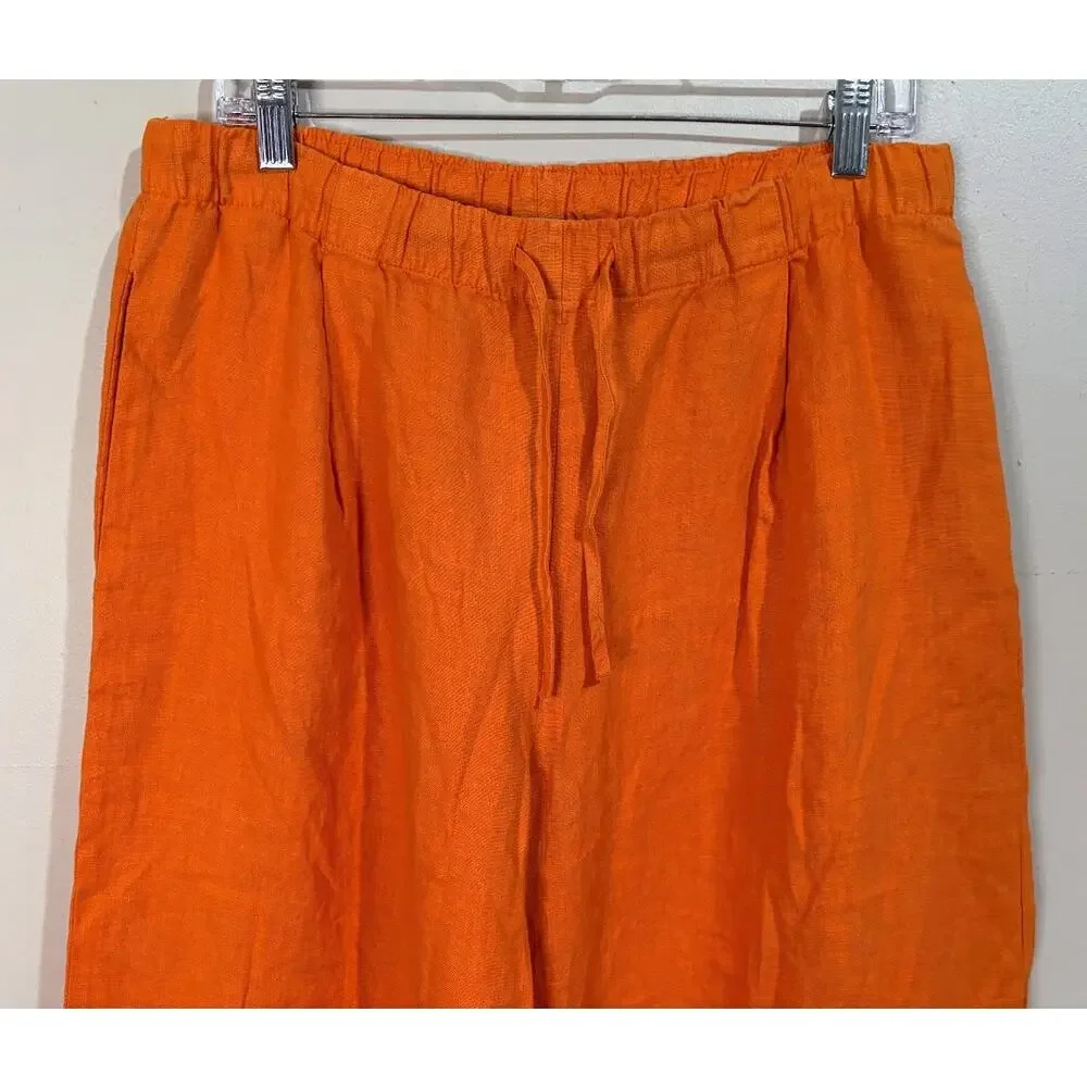 Zara Wide Leg Pants in Bright Orange